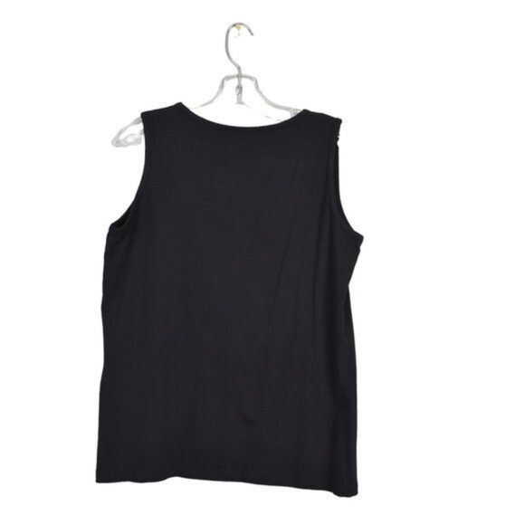 Jones York Black Tank Top Sleeveless Cotton Size Large - Picture 3 of 8